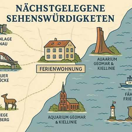 아파트 Moderne In Kiel-holtenau, Strandnaehe, 2 Zimmer, Voll Ausgestattet, Gute Anbindung